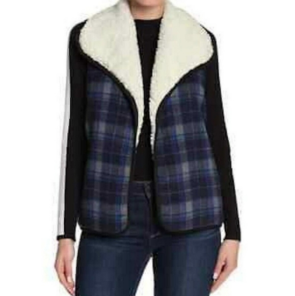 Melrose and Market Nordstrom Vest One Size Reversible Plaid OS - Picture 1 of 6